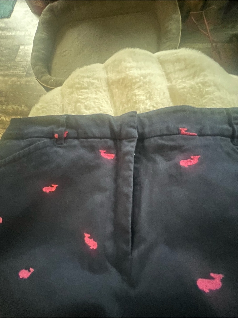 Charter Club Navy Whales Embroidered Shorts